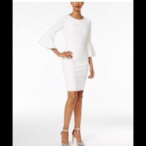 CK White bell sleeved dress